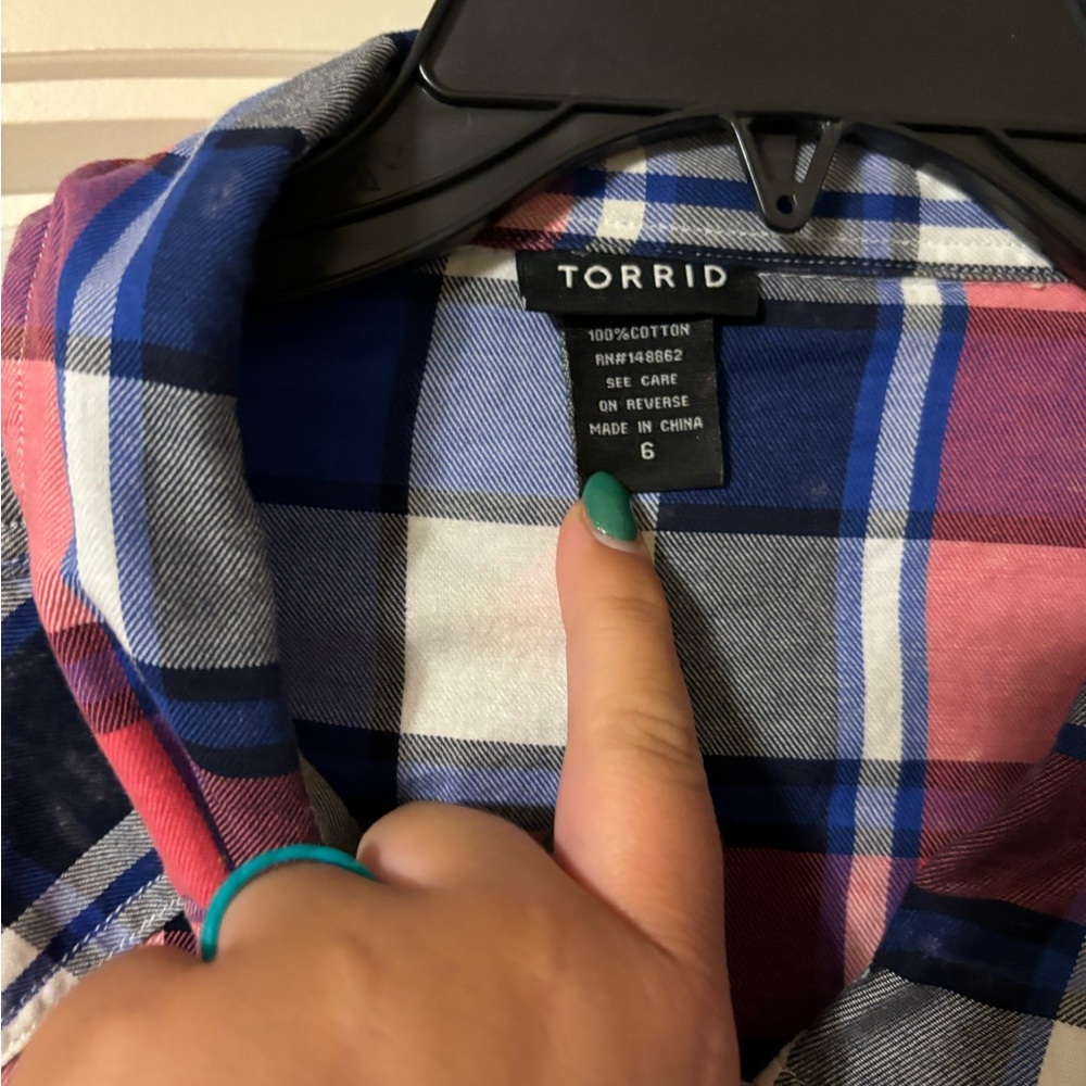 Torrid Bleach Splatter Button Down - image 3